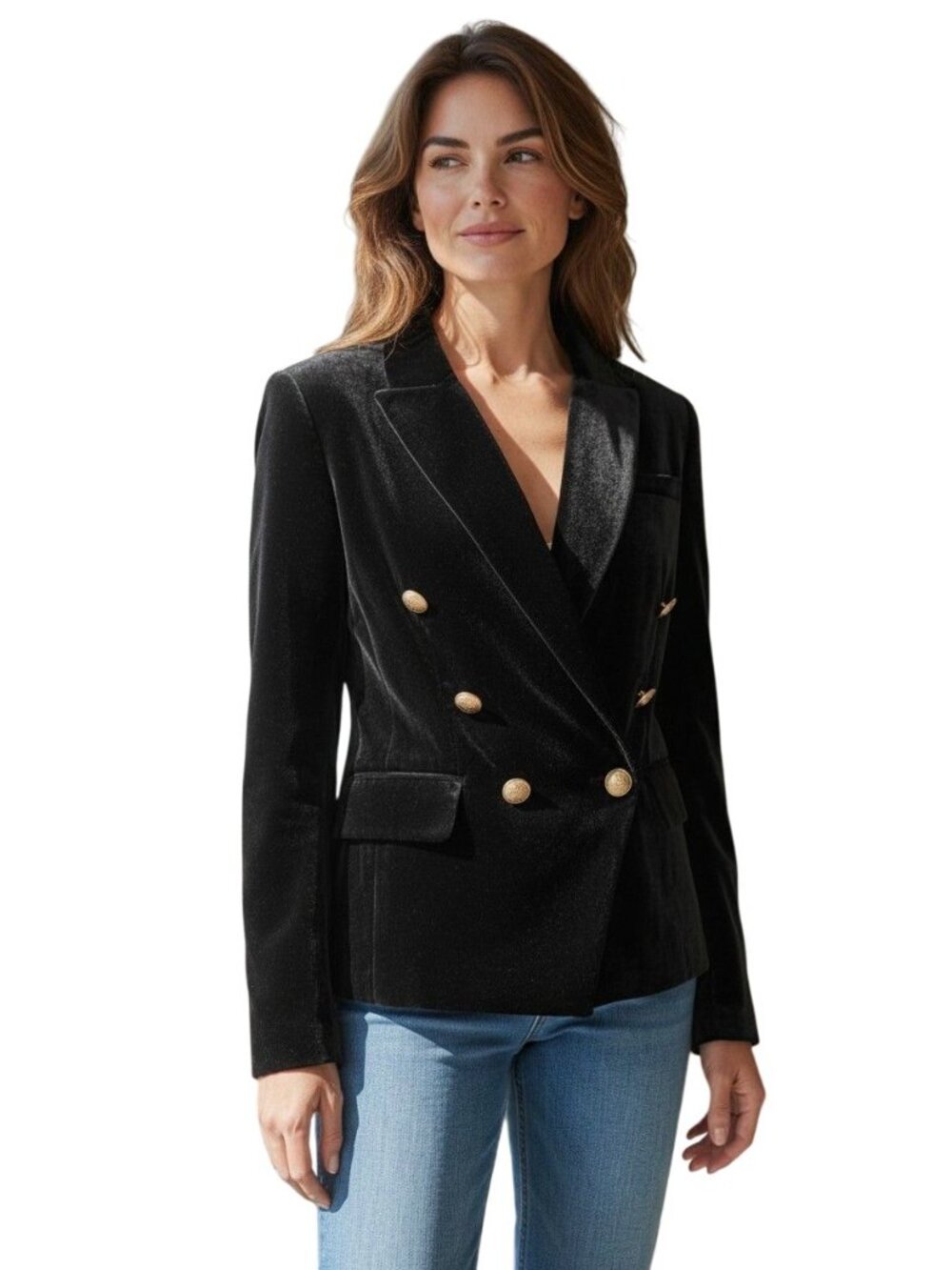 L’Agence Kenzie Velvet Blazer Jacket Black - Size 0 - Picture 3 of 11
